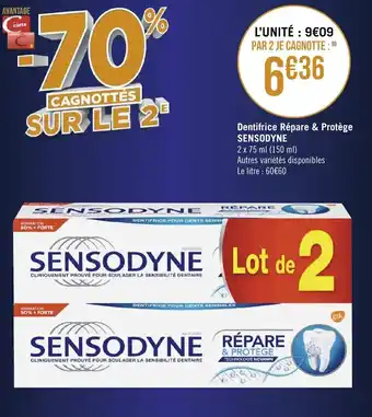 Géant Casino Dentifrice répare & protège SENSODYNE offre