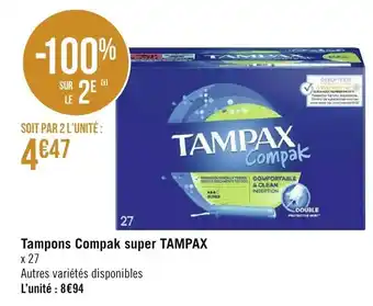 Tampons compak super TAMPAX