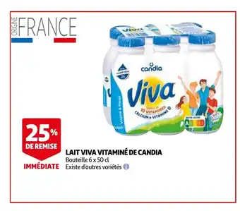 Auchan Lait Viva vitamine de candia offre