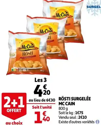 Auchan Rösti Surgelée Mc Cain offre