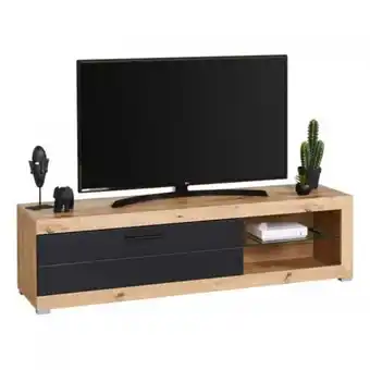 Meuble tv remo ii noir et imitation chêne