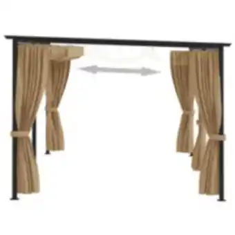 E.Leclerc Brico Vidaxl tonnelle avec rideaux 6x3 m taupe acier offre