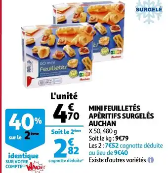 Auchan Mini Feuilletes Apéritifs Surgelés Auchan offre