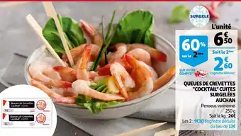 Auchan Queues De Crevettes "Cocktail" Cuites Surgelées offre