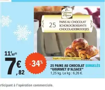 25 pains au chocolat surgeles gourmet d'alsace