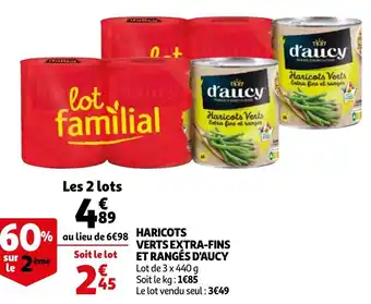 Auchan Haricots Verts Extra-Fins Et Rangés D'aucy offre