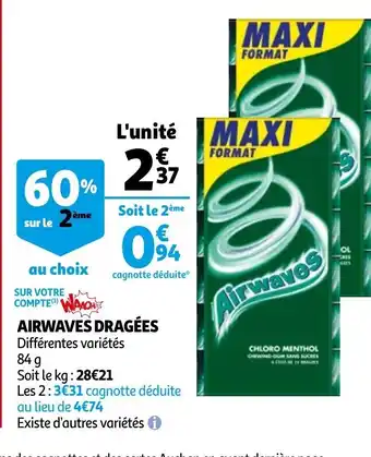 Auchan Airwaves Dragées offre