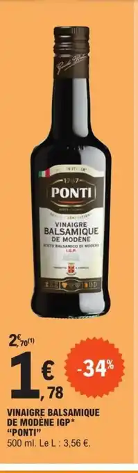 E.Leclerc Vinaigre balsamique de modene IGP Ponti offre