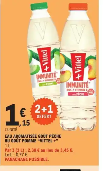 E.Leclerc Eau Aromatisée Goût peche ou gout pomme vittel offre
