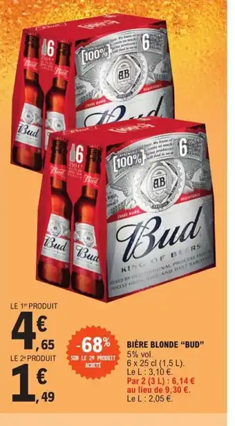E.Leclerc Bière blonde bud offre