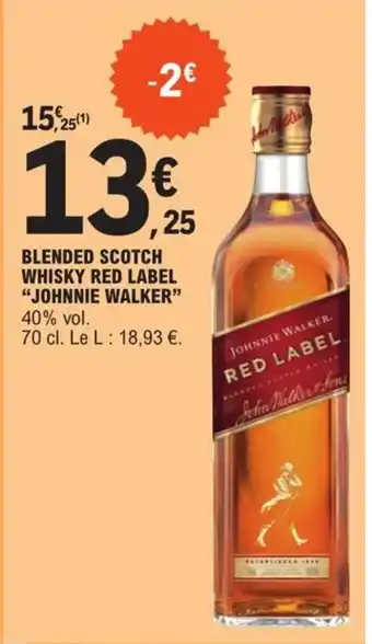 E.Leclerc Blended scotch whisky red label johnnie walker offre