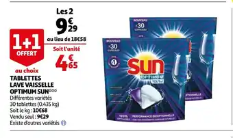 Auchan Tablettes Lave Vaisselle Optimum Sun offre