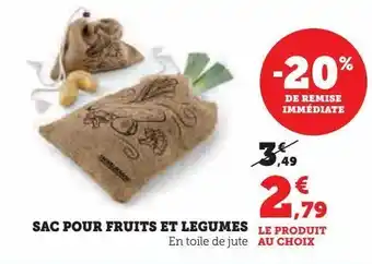 Super U Sac pour fruits et légumes offre