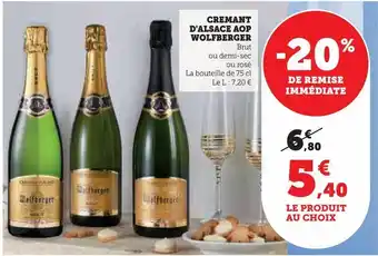 U Express Cremant d'alsace aop wolfberger offre