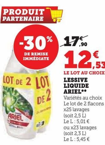 Super U Lessive liquide ariel offre