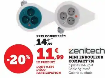 Mini enrouleur compact 7m
