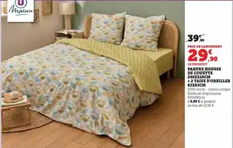 Super U Parure housse de couette 240x220 cm + 2 taies d'oreiller 63x63cm offre