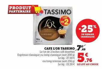 Super U Café l'or tassimo offre