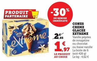 U Express Cones creme glacee extreme offre