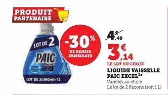 U Express Liquide vaisselle paic excel offre
