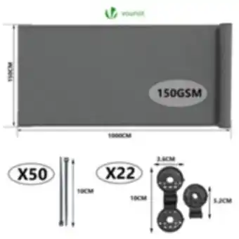 E.Leclerc Brico Vounot brise vue occultant en hdpe 150g/m² 1.5x10m avec attaches de fixation gris offre