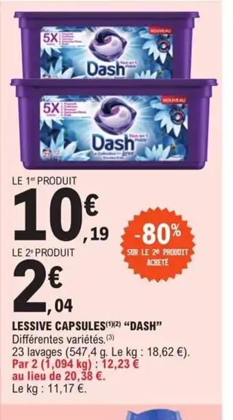 E.Leclerc Lessive capsules dash offre