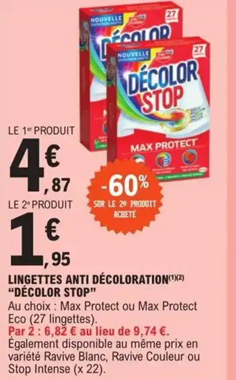 E.Leclerc Lingettes anti decoloration decolor stop offre
