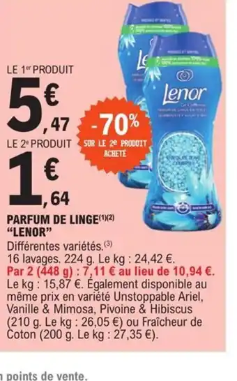 E.Leclerc Parfum de linge lenor offre