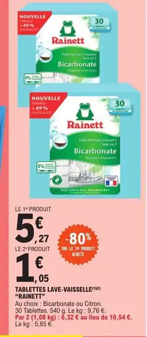 E.Leclerc Tablettes lave-vaisselle rainett offre