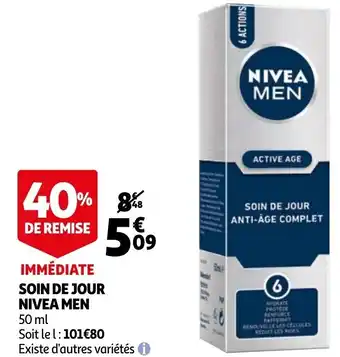 Auchan Soin De Jour Nivea Men offre
