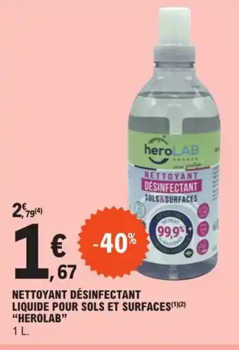 Nettoyant désinfectant liquide pour sols et surfaces herolab