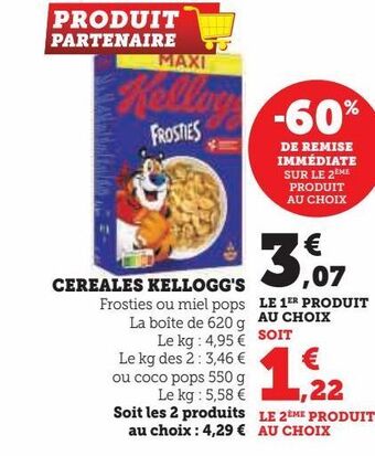Super U Céréales kellogg's offre