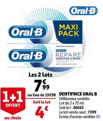 Auchan Dentifrice Oral B offre