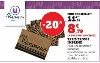 Super U Tapis brosse imprimé offre