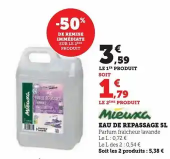 Super U Eau de repassage 5l offre