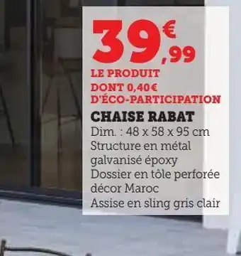 Super U Chaise rabat offre