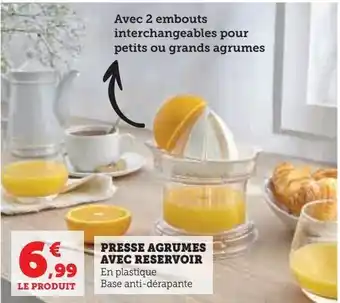 Super U Presse-agrumes avec reservoir offre