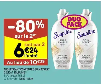 Leader Price Adoucissant concentré soin expert délicat soupline offre