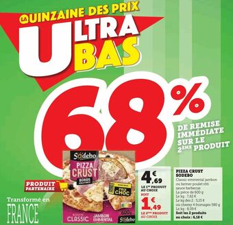 Hyper U Pizza crust sodebo offre
