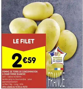 Pommes de terre de consommation Ă chair ferme blanche