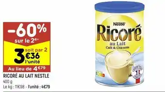 Leader Price Ricoré au lait nestlé offre