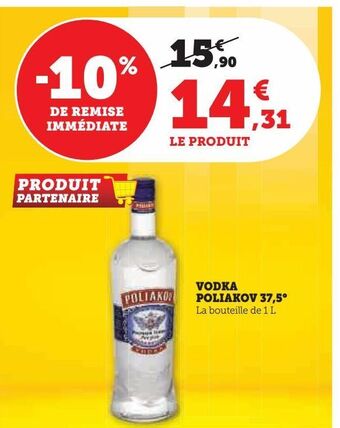 Hyper U Vodka poliakov 37,5° offre
