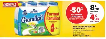 Hyper U Lait uht demi-ecreme grandlait offre
