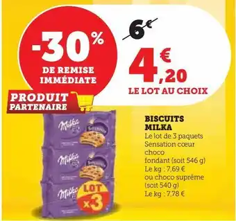 Hyper U Biscuits milka offre