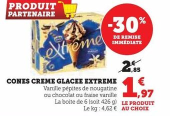 Hyper U Cones creme glacee extreme offre
