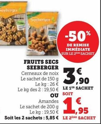 Hyper U Fruits secs seeberger offre