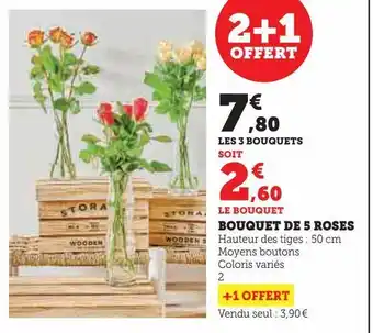 Bouquet de 5 roses