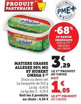 Hyper U Matiere grasse allegee 50% mg st hubert omega 3 offre