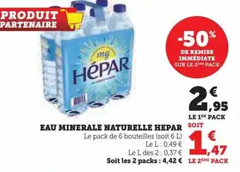 Hyper U Eau hépar offre