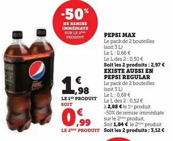 Hyper U Pepsi max offre